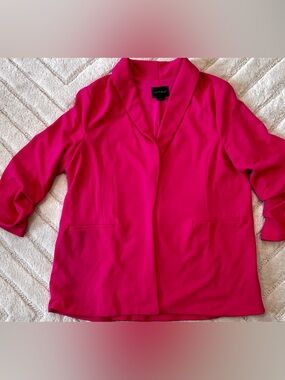 Hot Pink Open-Front Summer Blazer - Dakota Blue XXL